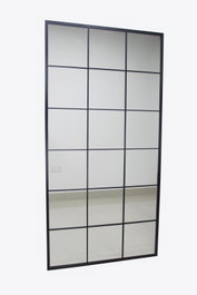 DKD Home Decor Espejo de Pared Estilo Ventana Negro