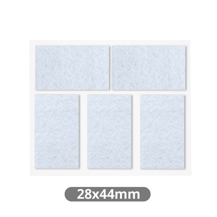 GSC Evolution Set de 5 fieltros adhesivos cuadrados 28x44mm - Blanco GSC Evolution Set de 5 fieltros adhesivos cuadrados 28x44mm - Blanco