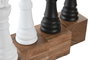 DKD Home Decor Figuras de Ajedrez en Aluminio y Acacia, Surtido de 4 Piezas