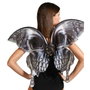 Atosa Alas de Mariposa Negras con Diseño de Calaveras Simétrico para Disfraz Gótico