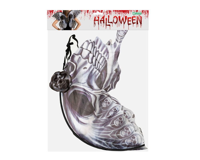 Alas de Mariposa Negras con Diseño de Calaveras Góticas para Disfraces