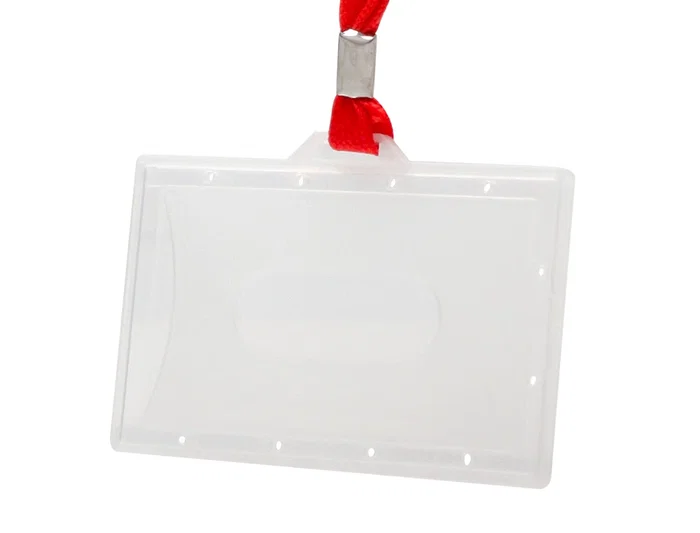 Q-connect KF03303 Identificador con cordon plano rojo y apertura lateral 94x60 mm