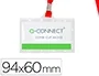 Q-connect KF03303 Identificador con cordon plano rojo y apertura lateral 94x60 mm