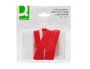 Q-connect KF03303 Identificador con cordon plano rojo y apertura lateral 94x60 mm