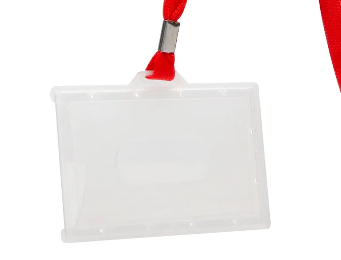 Q-connect KF03303 Identificador con cordon plano rojo y apertura lateral 94x60 mm