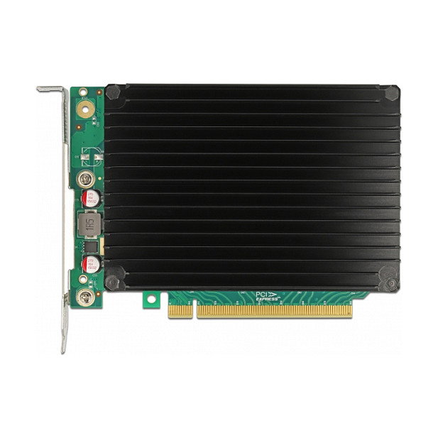 DeLOCK 83446 Tarjeta Adaptador PCIe x16 a 4 Ranuras NVMe M.2 Internas con Disipador Pasivo - Bifurcación, PCIe 4.0, Soportado en Windows y Linux