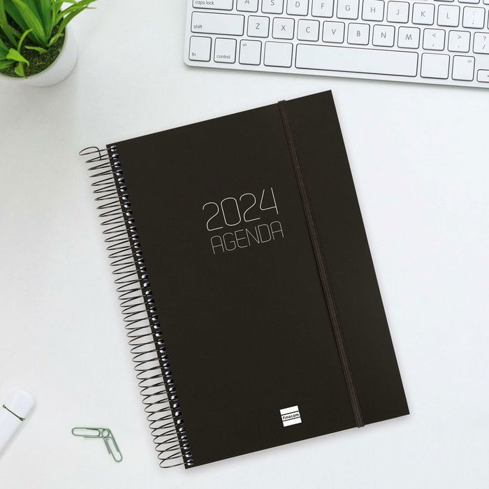Finocam agenda espiral opaque e11 1dp 165x242mm negro 2024