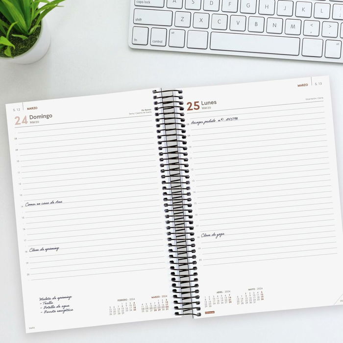 Finocam agenda espiral opaque e11 1dp 165x242mm negro 2024