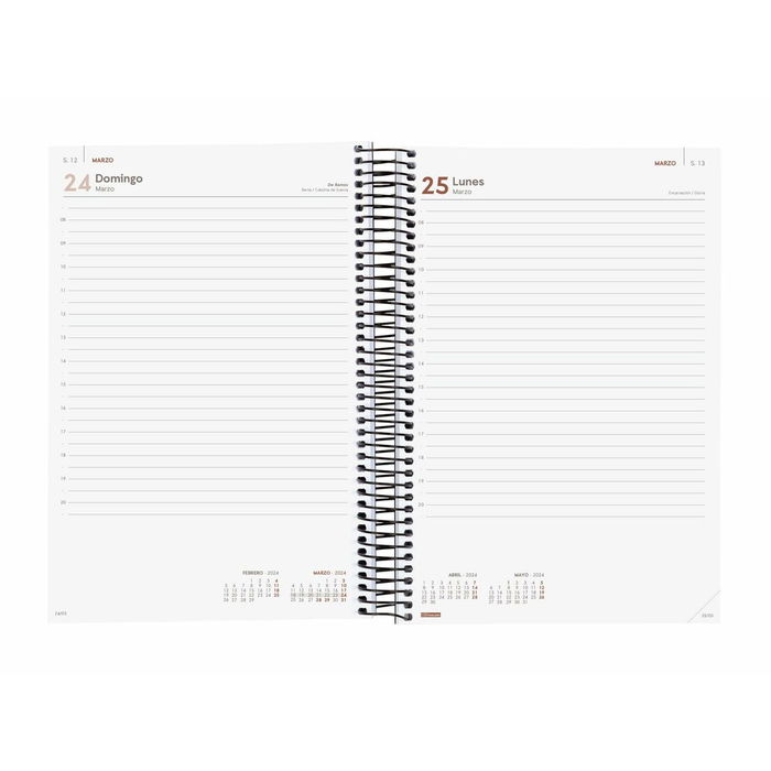 Finocam agenda espiral opaque e11 1dp 165x242mm negro 2024