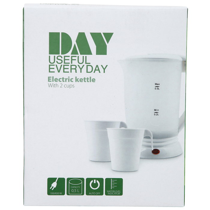 Hervidor Agua 500 Ml Con 2 Mugs Day Hervidor Agua 500 Ml Con 2 Mugs Day