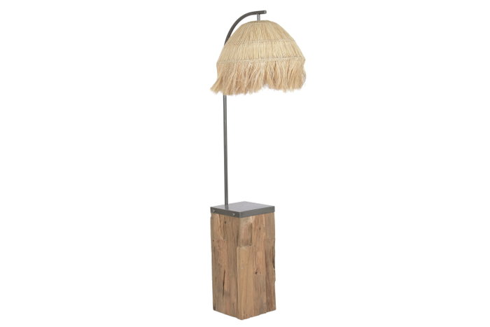 DKD Home Decor Lámpara de Pie de Teca y Hierro Hecha a Mano DKD Home Decor Lámpara de Pie de Teca y Hierro Hecha a Mano