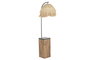 DKD Home Decor Lámpara de Pie de Teca y Hierro Hecha a Mano