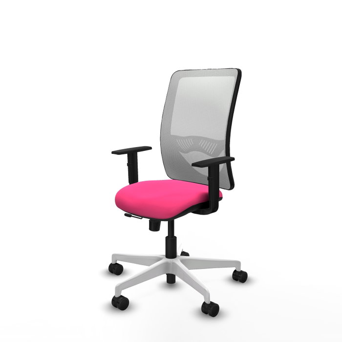 PIQUERAS Y CRESPO Silla de oficina Zulema Rosa y Blanca con mecanismo Sincro/Traslack