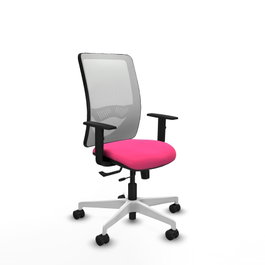 PIQUERAS Y CRESPO Silla de oficina Zulema Rosa y Blanca con mecanismo Sincro/Traslack