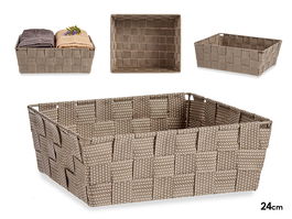 Kipit Cesta Tela Rectangular Sin Asas 24 cm x 8 cm x 20 cm Beige Poliester (Set de 24)