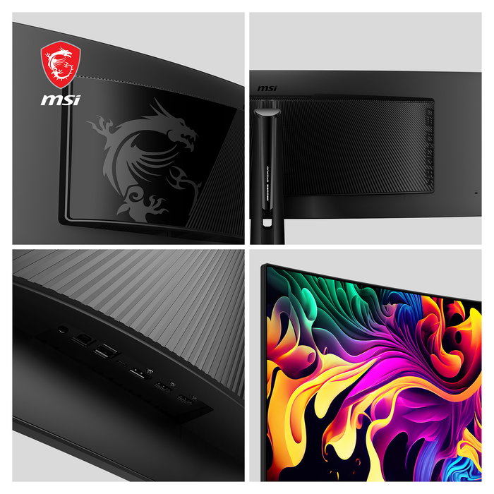 MSI MPG 491CQPDE Monitor Gaming Curvo QD-OLED 124.46cm (49"), Dual QHD 5120x1440, 144Hz, 0.03ms, 1800R, HDR600, HDMI 2.1, DisplayPort, USB-C, Negro