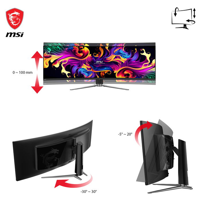 MSI MPG 491CQPDE Monitor Gaming Curvo QD-OLED 124.46cm (49") 5120 x 1440 DQHD Negro