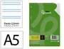 Liderpapel Recambio A5 100 hojas 75gr pauta 2.5mm con margen 6 taladros