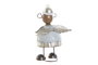 DKD Home Decor Figura Navidad Moderna Metal Blanco Gris 6.5 x 14 x 9 cm Angel (6 Unidades)