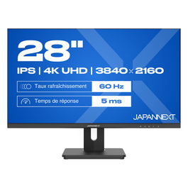 JAPANNEXT JN-IPS280UHD60F-C65W-HSP - Monitor 4K UHD IPS 71.1 cm (28") 3840x2160p 5ms HDR10 AMD FreeSync 65W USB-C, Negro