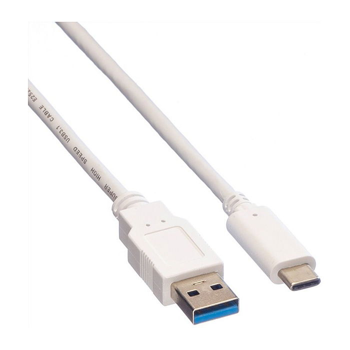 VALUE 11999010 Cable USB 3.2 Gen 2 (3.1 Gen 2) Micro-USB A a USB C, 0.5 m, Blanco