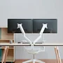 Aisens Soporte de Mesa DT32TSR-439 para 2 Monitores/TV de 17-32 pulgadas, Blanco
