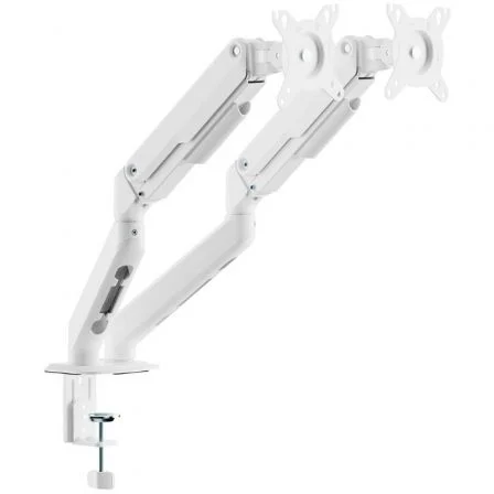 Aisens Soporte de Mesa con Contrapeso DT32TSR-439 para 2 Monitores de 17-32", Giratorio, Inclinable hasta 90 Grados, Carga 9kg, Blanco
