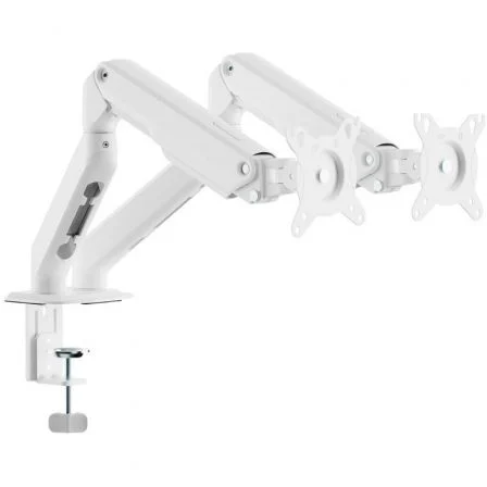 Aisens Soporte de Mesa con Contrapeso DT32TSR-439 para 2 Monitores de 17-32", Giratorio, Inclinable hasta 90 Grados, Carga 9kg, Blanco