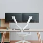 Aisens Soporte de Mesa con Contrapeso DT32TSR-439 para 2 Monitores de 17-32", Giratorio, Inclinable hasta 90 Grados, Carga 9kg, Blanco