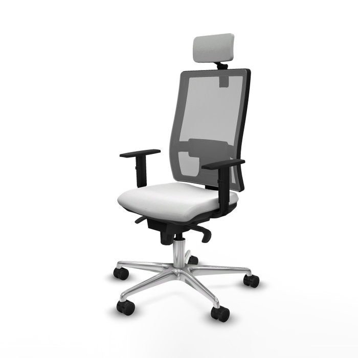 PIQUERAS Y CRESPO Silla de oficina Horna con mecanismo Sincro, Blanco y Gris
