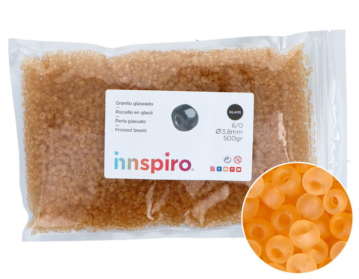 Innspiro Rocalla de Vidrio Redonda Glaseado Oro 3,8mm 500g Innspiro Rocalla de Vidrio Redonda Glaseado Oro 3,8mm 500g
