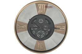 DKD Home Decor Reloj de Pared Metal y Cristal Negro