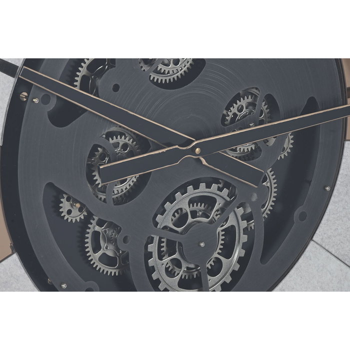 DKD Home Decor Reloj de Pared Metal y Cristal Negro