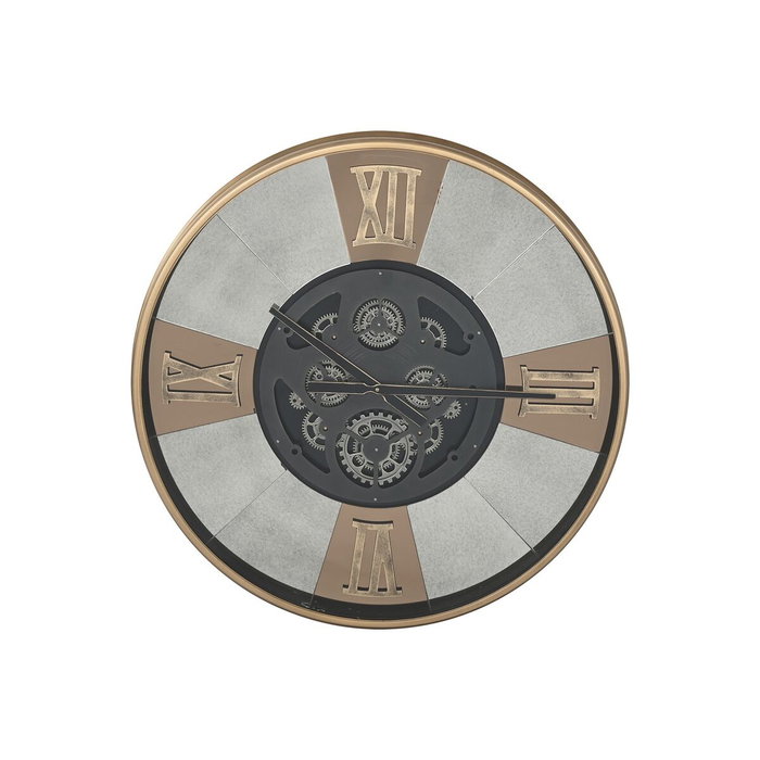 DKD Home Decor Reloj de Pared Metal y Cristal Negro