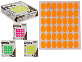 PINCELLO Etiquetas Adhesivas Ovaladas 17x24 mm Surtidas 5 Páginas (Set de 120)