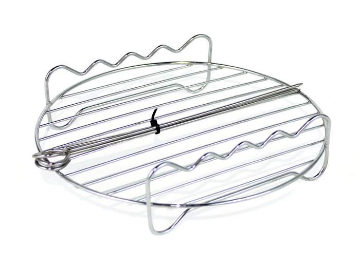 Inde - Rejilla Red con 3 Pinchos para Airfryer, Parrilla de Aire Caliente 19.5x19.5x5 cm (12 Unidades)