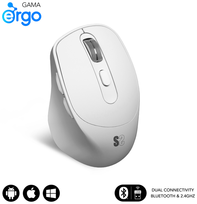 Subblim Comfort Ergo Dual Ratón Ergonómico Blanco Subblim Comfort Ergo Dual Ratón Ergonómico Blanco