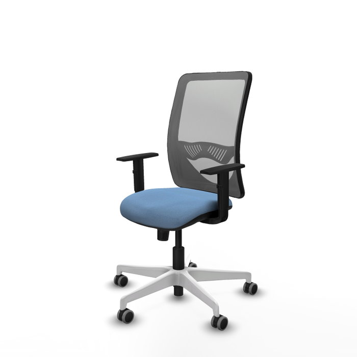 PIQUERAS Y CRESPO Silla de oficina Zulema con mecanismo Sincro, Tela Azul cielo y Malla Gris PIQUERAS Y CRESPO Silla de oficina Zulema con mecanismo Sincro, Tela Azul cielo y Malla Gris