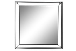 DKD Home Decor Espejo de Hierro y Cristal Negro 90x90 cm