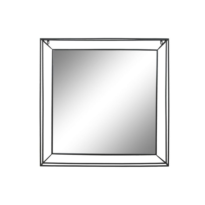 DKD Home Decor Espejo de Hierro y Cristal Negro 90x90 cm