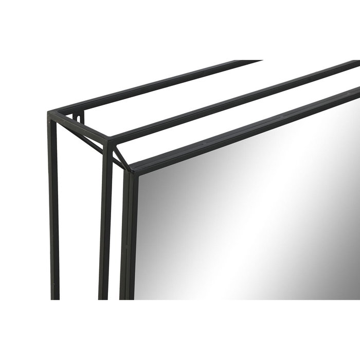 DKD Home Decor Espejo de Hierro y Cristal Negro 90x90 cm