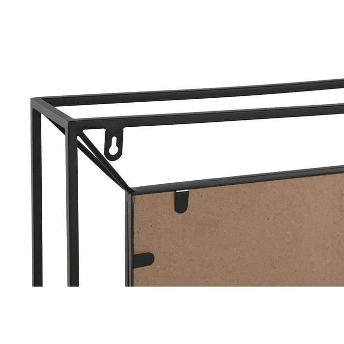 DKD Home Decor Espejo de Hierro y Cristal Negro 90x90 cm
