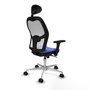 PIQUERAS Y CRESPO Silla de oficina Jorquera con mecanismo Sincro, Azul claro y Blanco