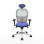 PIQUERAS Y CRESPO Silla de oficina Jorquera con mecanismo Sincro, Azul claro y Blanco