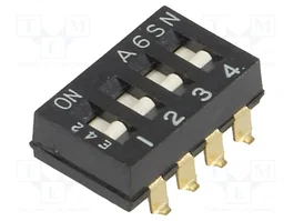 Aratas (Formerly Omron Components) A6SN-4101 DIP-SWITCH de 4 secciones SMT