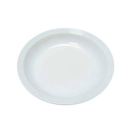 AMC Politray Plato Llano Postre 21 cm Blanco - Vajilla de Policarbonato (Set de 14)