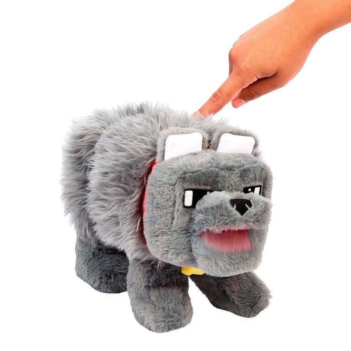 Mattel Peluche Dennis El Lobo Minecraft JKB90 con Sonido 20 cm