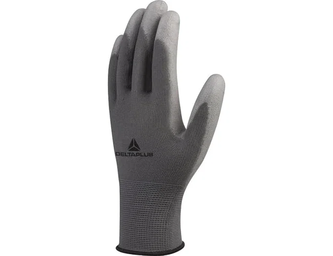 Deltaplus Guantes de poliéster antideslizantes lavables talla 8 gris