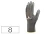 Deltaplus Guantes de Poliester Antideslizante Lavable para Manipulacion y Manutencion Gris Talla 8