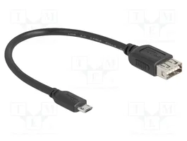 DeLOCK 81516 Cable USB 2.0 de Micro-USB B macho a USB tipo A hembra, 0,2 m